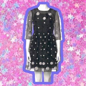 Vintage BLUGIRL BLUMARINE Organza Daisy Dress Sz 4 6 S Anna Molinari 90s Y2K 50s